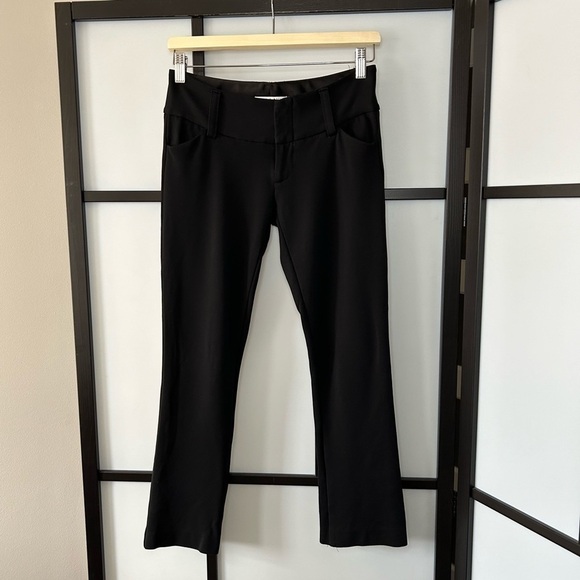 [2] Alice + Olivia Black Crop Faux Pocket Low Waist Trousers Petite Fit - Picture 2 of 9